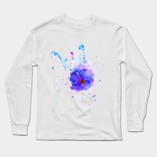 Violet Watercolor Flower Long Sleeve T-Shirt